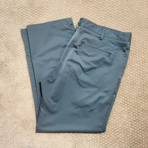 Adidas Men's 38x30 Performance Stretch Flat Front Golf Pants Blue/Gray